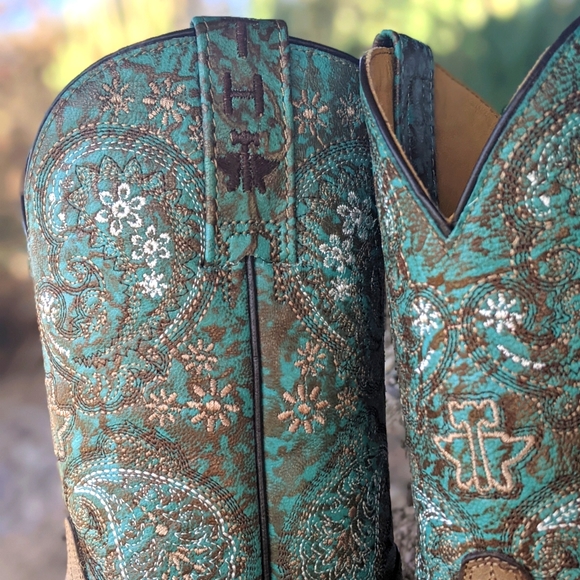 TIN HAUL Ban-Dan-Uh Paisley cowgirl western boots square toe brand NEW NWT - Picture 4 of 6